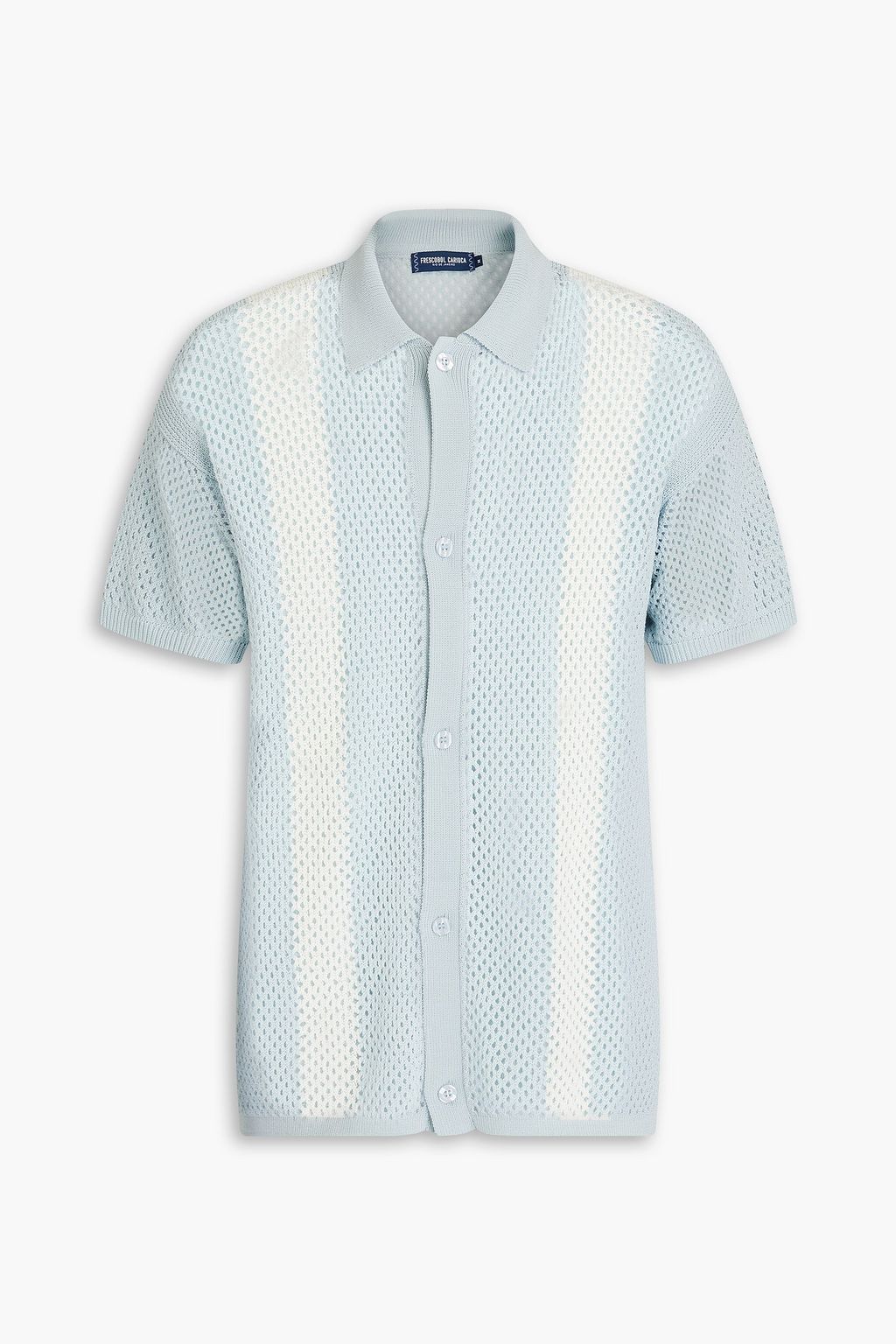 GoWear Striped Crochet-Knit Shirt