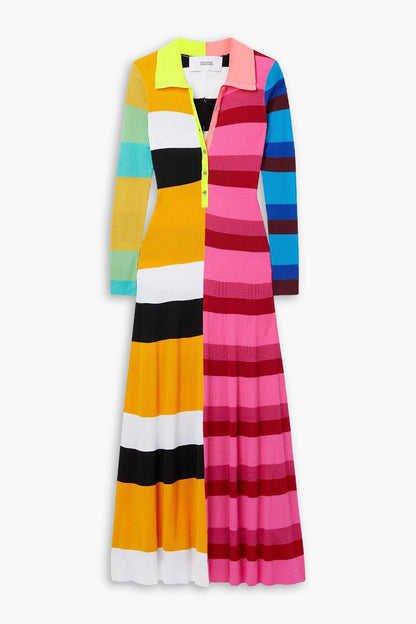 GoWear Colorblock Ribbed Maxi Dress