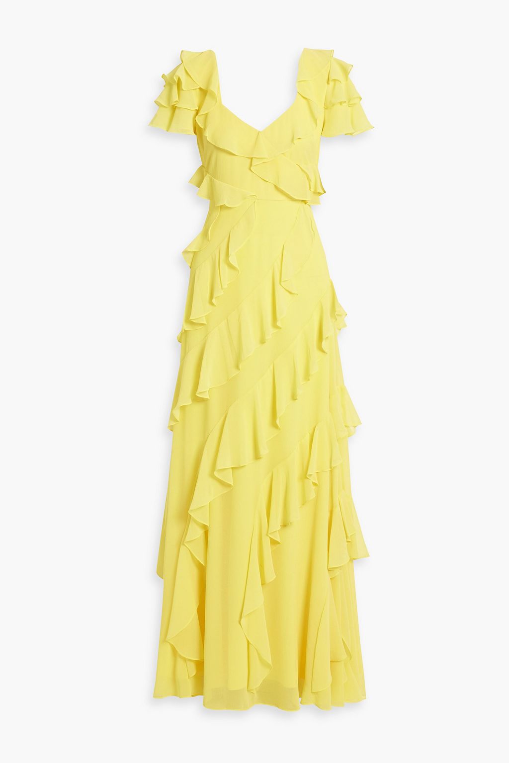 GoWear Ruffled Crepe Maxi Dress