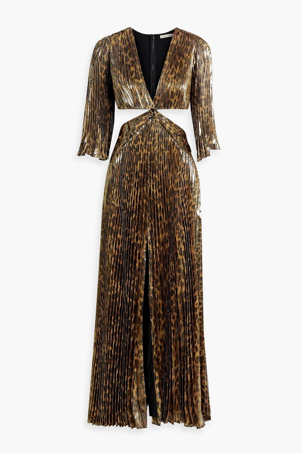 GoWear Metallic Leopard-Print Maxi Dress