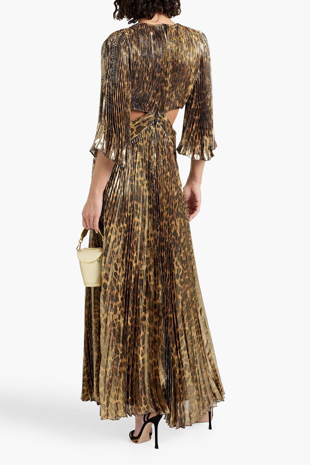 GoWear Metallic Leopard-Print Maxi Dress