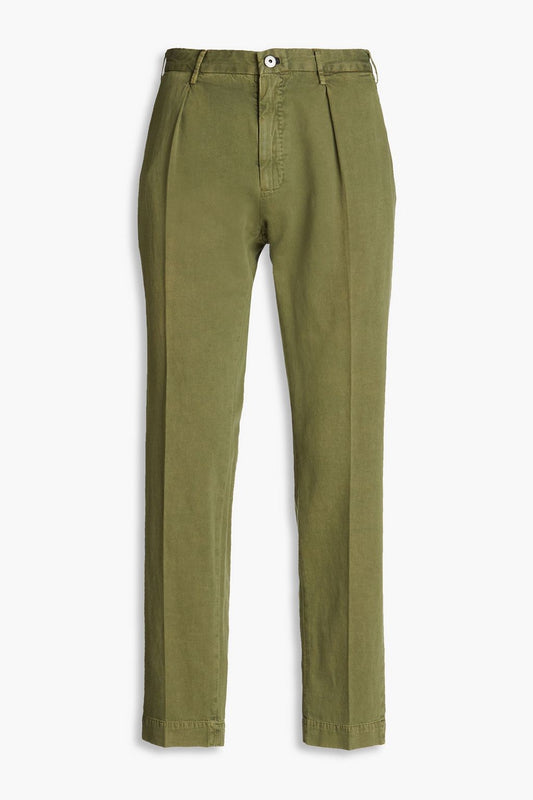 GoWear Pleated Cotton-Twill Chinos